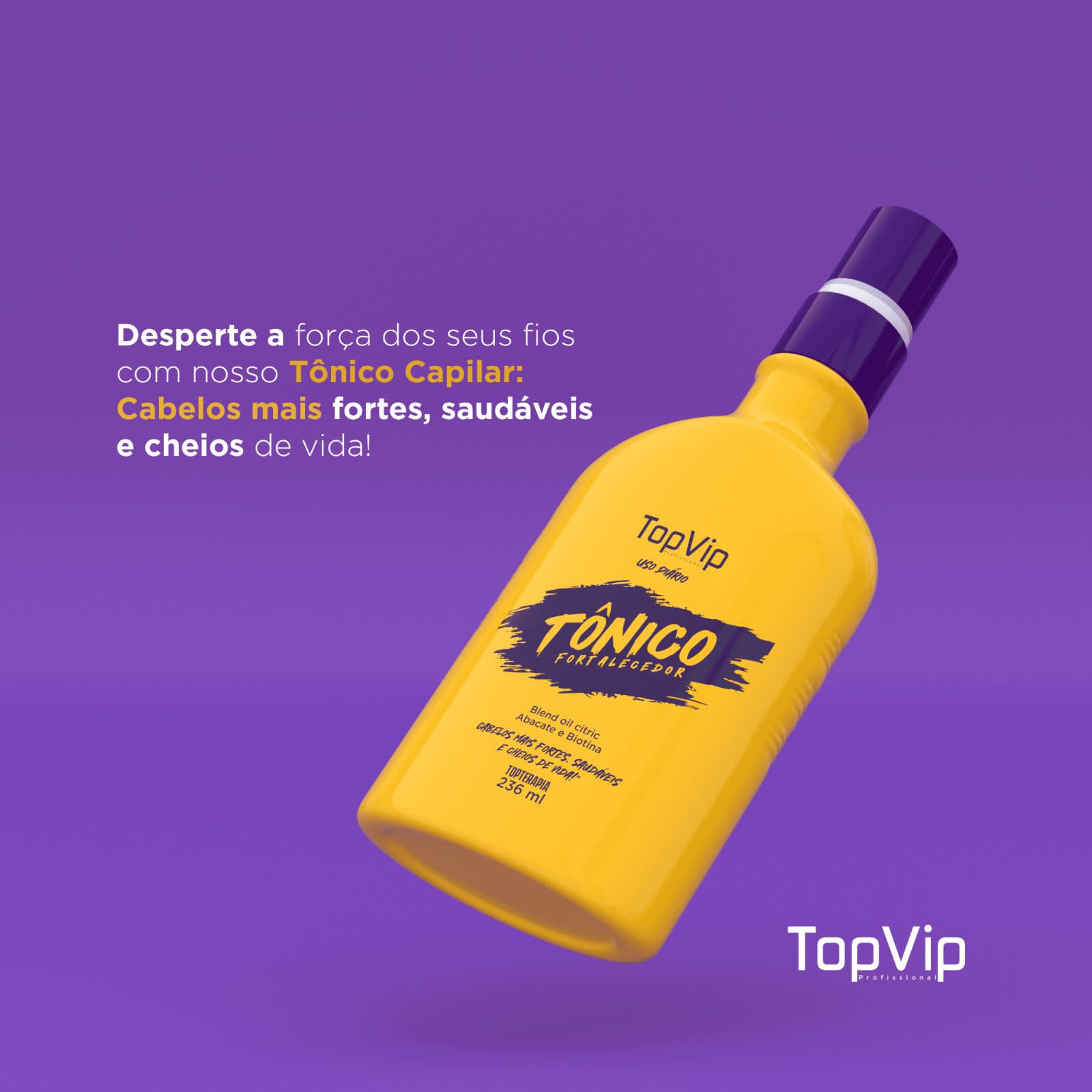 Tônico Fortalecedor TopVip para redução da queda capilar e fortalecimento da raiz