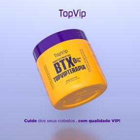 Antes e depois da aplicação do BTX Capilar Topterapia - redução de volume e frizz com brilho intenso