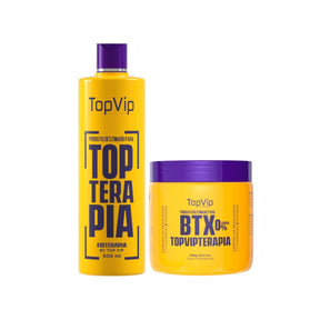 Kit Alisamento e Reconstrução Topterapia com Progressiva Orgânica 500ml e BTX Capilar 500g sem formol