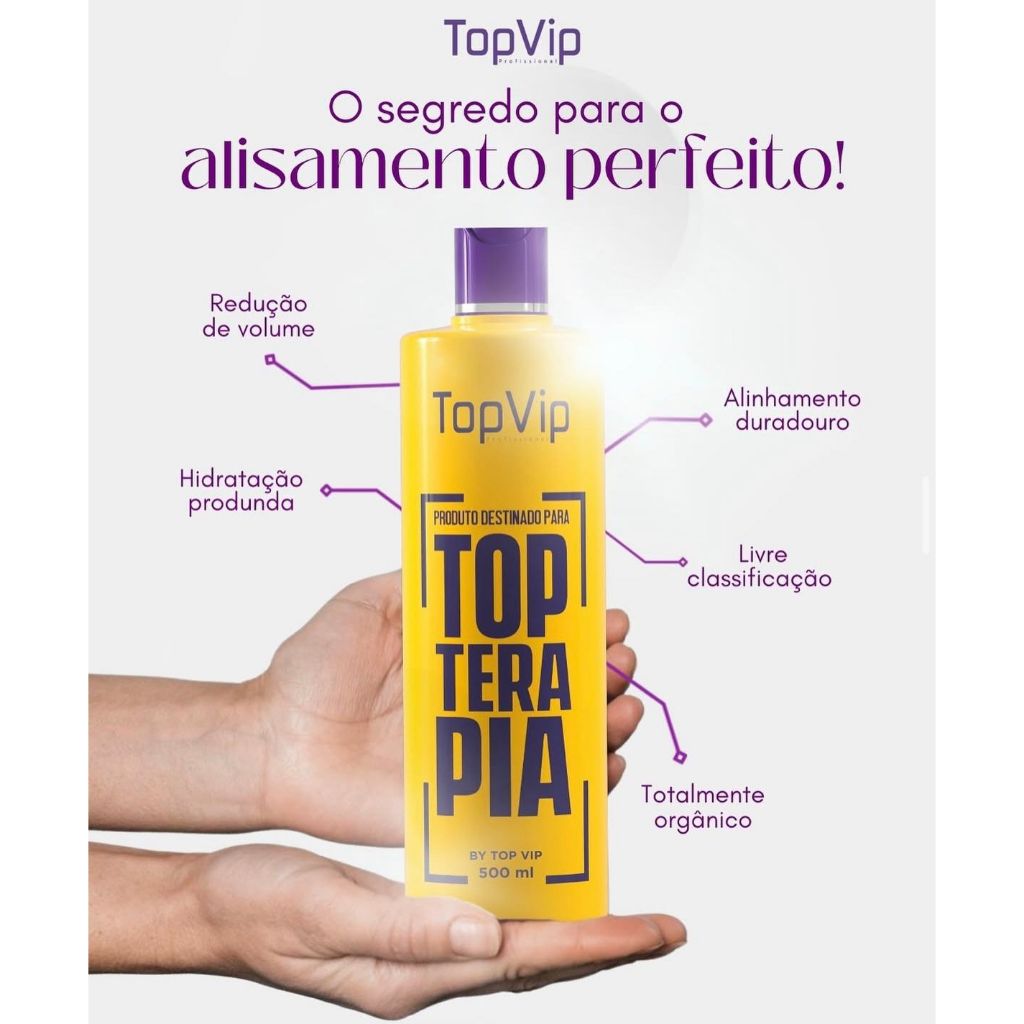 Resultado da aplicação da Progressiva Topterapia em cabelo - efeito liso e brilhante